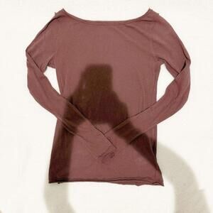 free people reddish brown long sleeve top size womens M